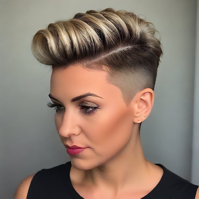 low fade pompadour