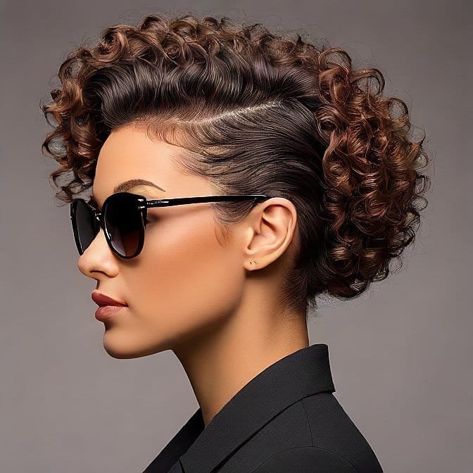 curly pompadour